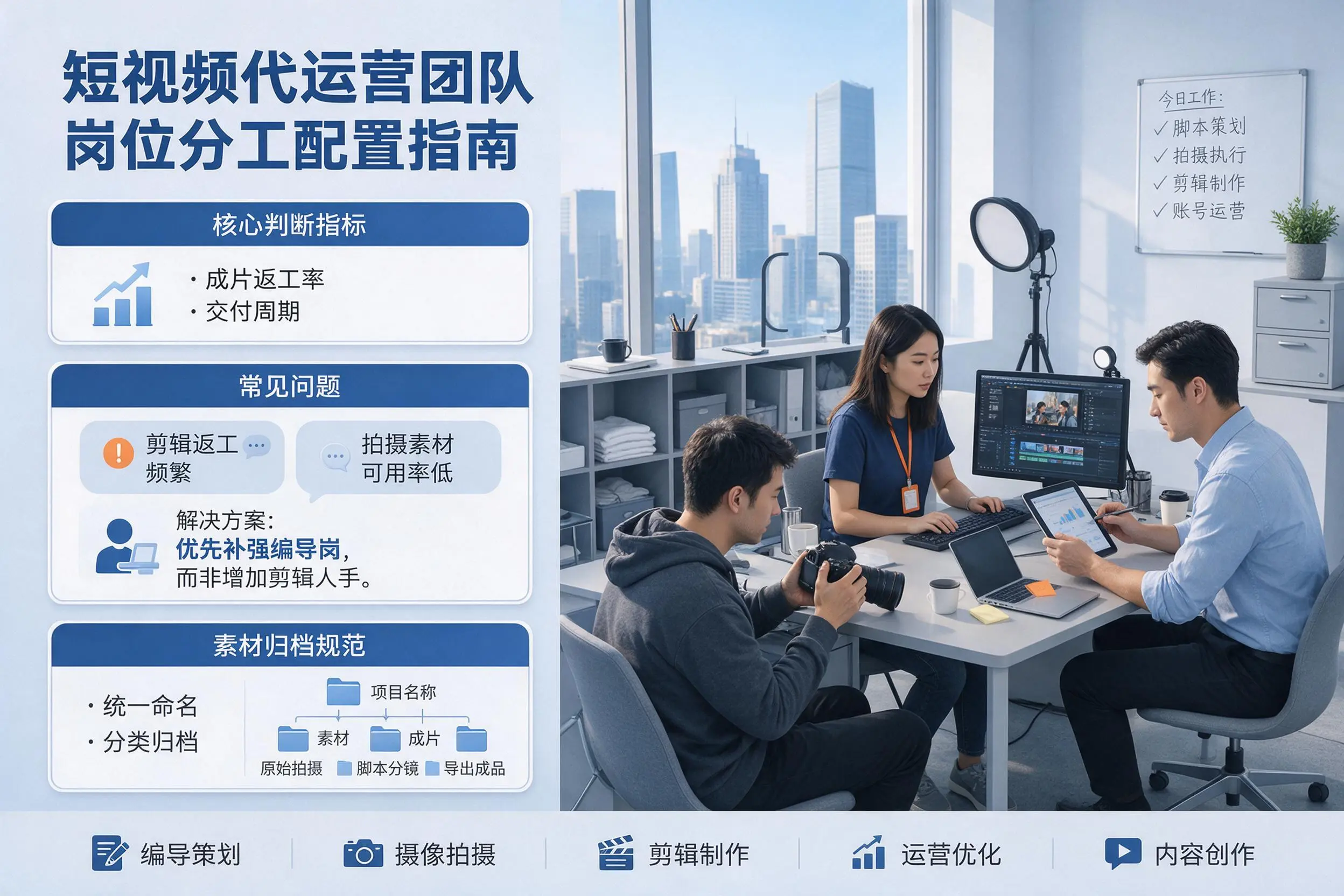 短视频代运营团队如何配置？广州企业岗位分工科普说明
