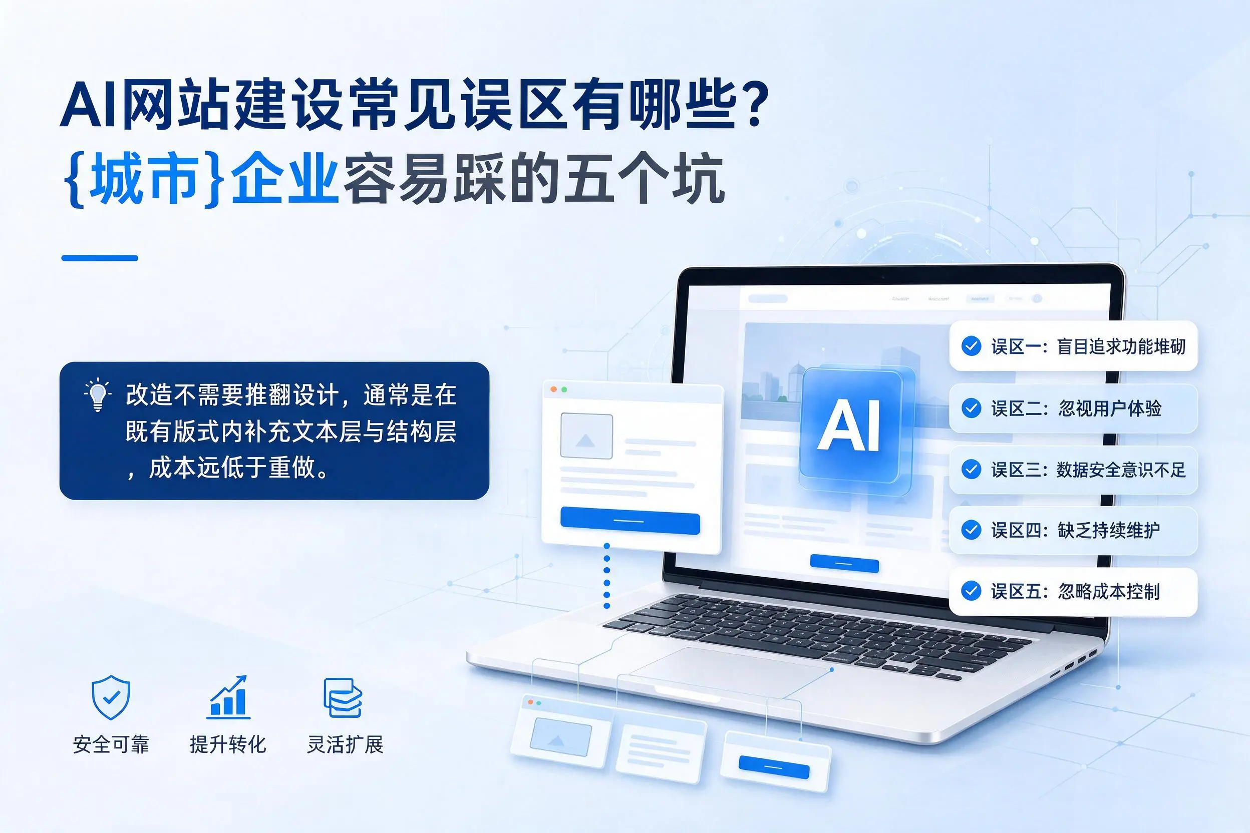 AI网站建设常见误区有哪些?广州企业容易踩的五个坑